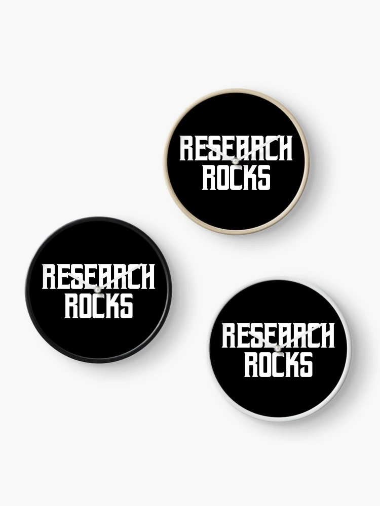 Thumbnail 3 of 4, Clock, Research Rocks designed and sold by teesaurus.