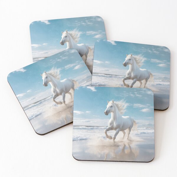 Item preview, White Horse Galloping on the Beach designed and sold by Elisabeth Lucas.
