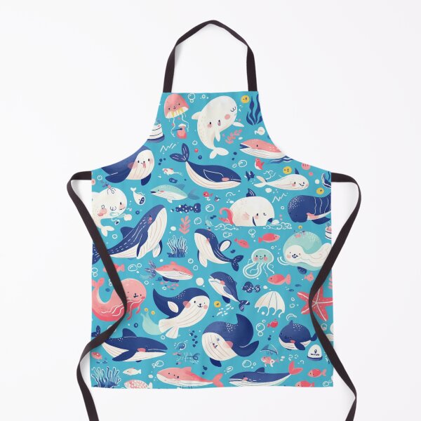 Item preview, Cute Marine Animals Seamless Pattern designed and sold by sereneprint.
