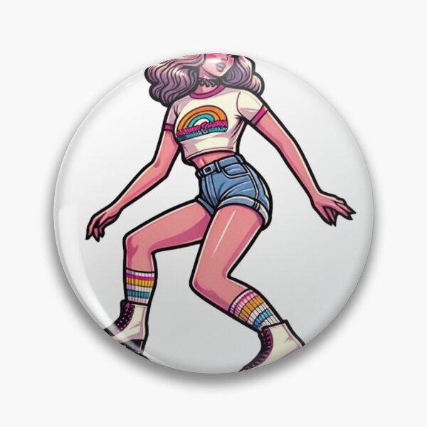 Item preview, Roller Girl in Graphic T-Shirt and Denim Shorts designed and sold by PinUpPizzazz.