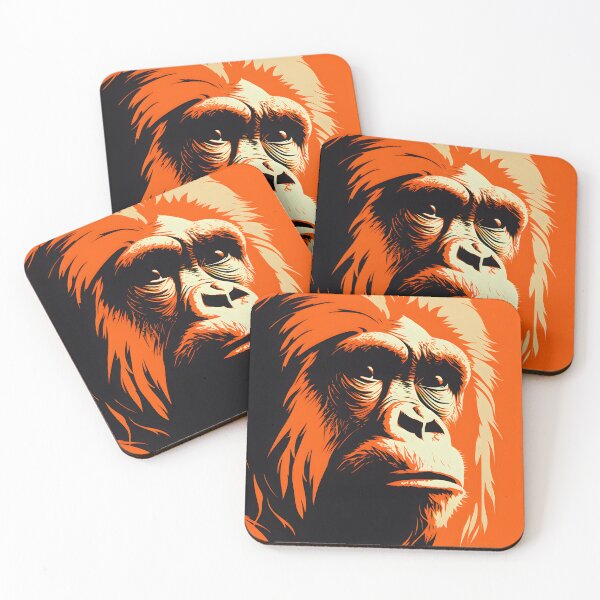 Item preview, orangutan portrait. animal colorful. Animal throw pillow. designed and sold by formform.
