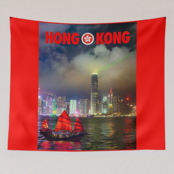 Item preview, Vintage Style Hong Kong Travel Poster designed and sold by travelwitheric.