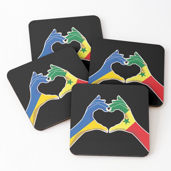 Item preview, Senegal Senegalese Ukraine Ukrainian Love Heart Peace designed and sold by FlagX.