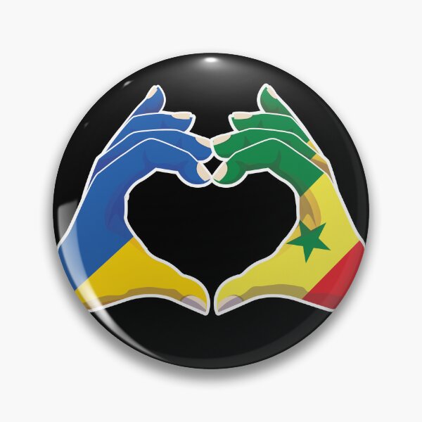 Item preview, Senegal Senegalese Ukraine Ukrainian Love Heart Peace designed and sold by FlagX.
