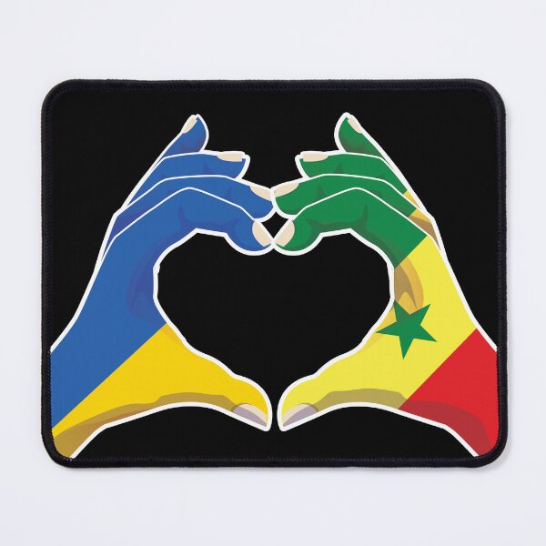 Item preview, Senegal Senegalese Ukraine Ukrainian Love Heart Peace designed and sold by FlagX.