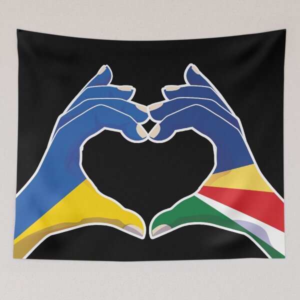 Item preview, Seychelles Seychellois Ukraine Ukrainian Love Heart Peace designed and sold by FlagX.