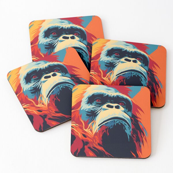 Item preview, orangutan portrait. animal colorful. Animal throw pillow. designed and sold by formform.