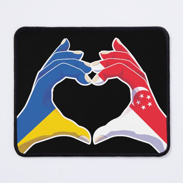 Artikelvorschau, Singapur Singapurisch Ukraine Ukrainisch Liebe Herz Frieden entworfen und verkauft von FlagX.