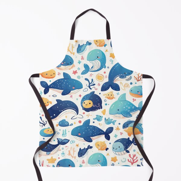 Item preview, Cute Marine Animals Seamless Pattern designed and sold by sereneprint.