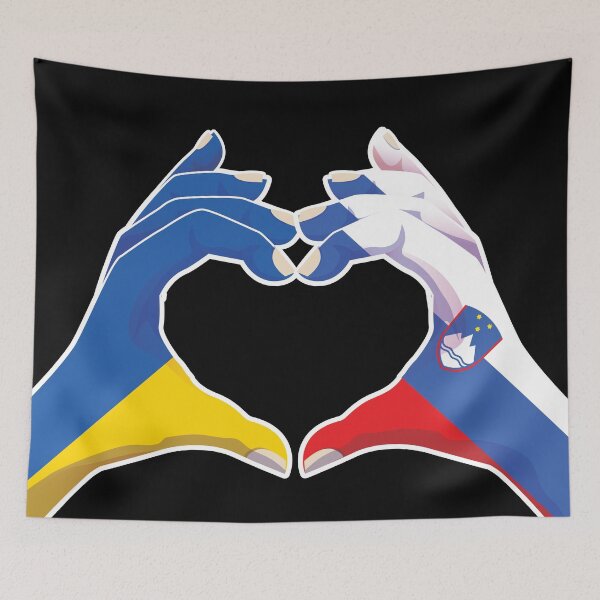 Item preview, Slovenia Slovene Slovenian Ukraine Ukrainian Love Heart Peace designed and sold by FlagX.