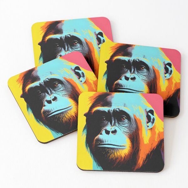 Item preview, orangutan portrait. animal colorful. Animal throw pillow.  designed and sold by formform.