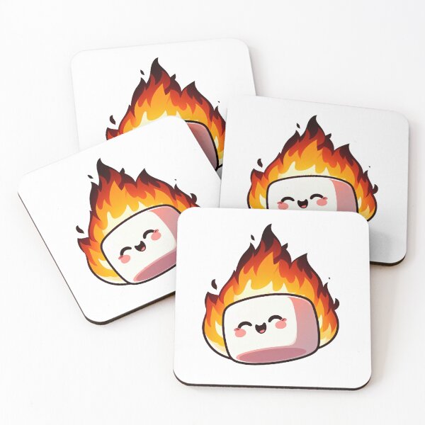 Item preview, Cute Burning Marshmallow designed and sold by Funny Vintage Stickers And T-Shirts.