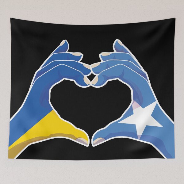 Item preview, Somalia Somali Ukraine Ukrainian Love Heart Peace designed and sold by FlagX.