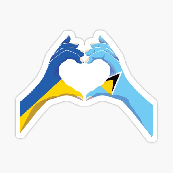 Aperçu de l'œuvre Sainte-Lucie Sainte-Lucie Ukraine Ukrainien Amour Coeur Paix créée et vendue par FlagX.