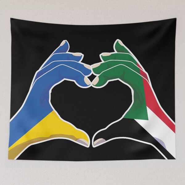 Item preview, Sudan Sudanese Ukraine Ukrainian Love Heart Peace designed and sold by FlagX.