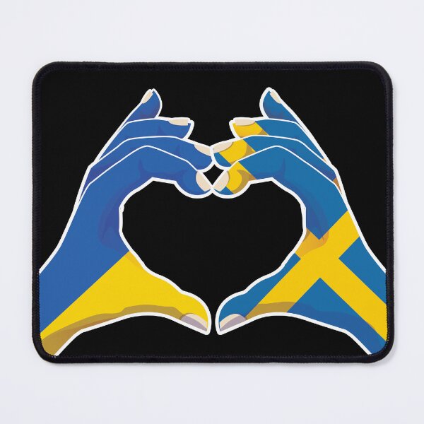 Artikelvorschau, Schweden Schwedisch Ukraine Ukrainisch Liebe Herz Frieden entworfen und verkauft von FlagX.