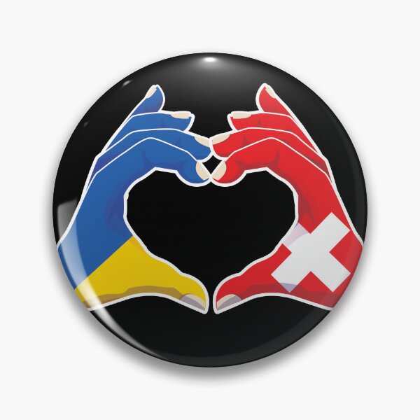 Item preview, Switzerland Swiss Ukraine Ukrainian Love Heart Peace designed and sold by FlagX.