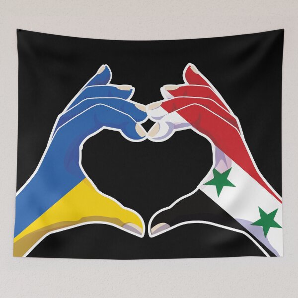 Item preview, Syria Syrian Ukraine Ukrainian Love Heart Peace designed and sold by FlagX.