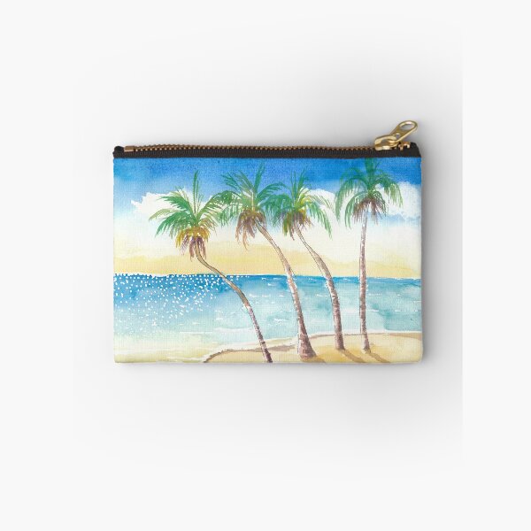 Item preview, Sandy Beach Seascape Scene Watercolor in the Caribbean  designed and sold by artshop77.