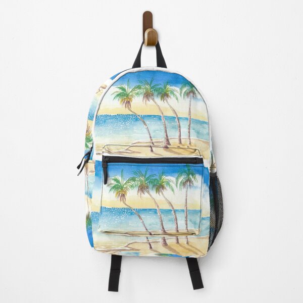 Item preview, Sandy Beach Seascape Scene Watercolor in the Caribbean  designed and sold by artshop77.
