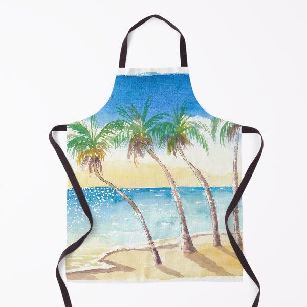 Item preview, Sandy Beach Seascape Scene Watercolor in the Caribbean  designed and sold by artshop77.
