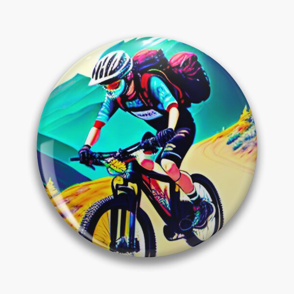 Item preview, Rush of Adrenaline: Mountain Biker Descending Downhill with Thrilling Speed designed and sold by GrizzlyCollective.