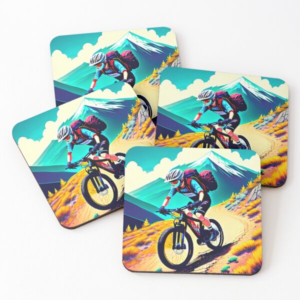 Item preview, Rush of Adrenaline: Mountain Biker Descending Downhill with Thrilling Speed designed and sold by GrizzlyCollective.
