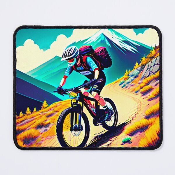 Item preview, Rush of Adrenaline: Mountain Biker Descending Downhill with Thrilling Speed designed and sold by GrizzlyCollective.