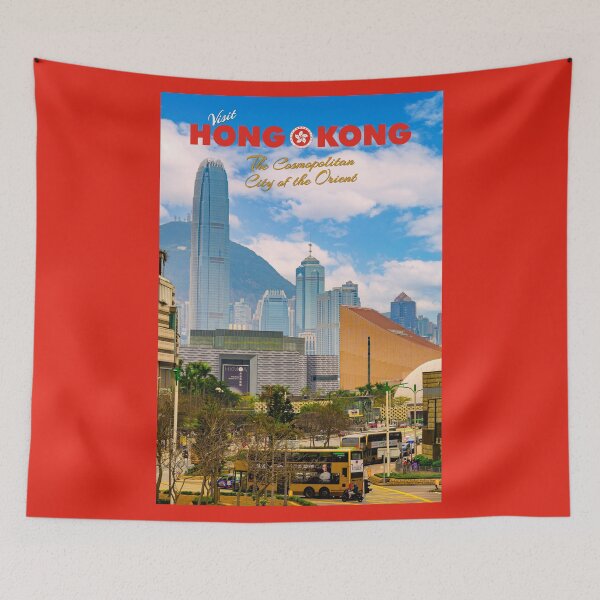 Item preview, Vintage Style Modern Hong Kong Travel Poster designed and sold by travelwitheric.