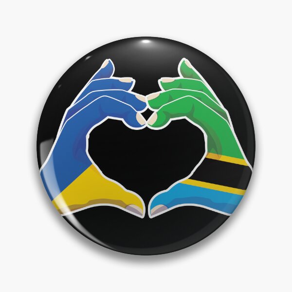Item preview, Tanzania Tanzanian Ukraine Ukrainian Love Heart Peace designed and sold by FlagX.