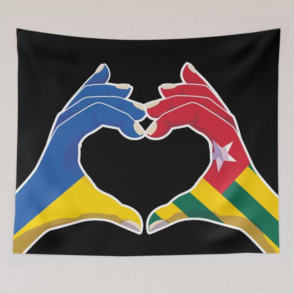Item preview, Togo Togolese Ukraine Ukrainian Love Heart Peace designed and sold by FlagX.
