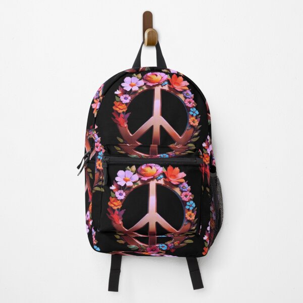 Item preview, Copper peace sign with flowers designed and sold by Flowersonstuff.