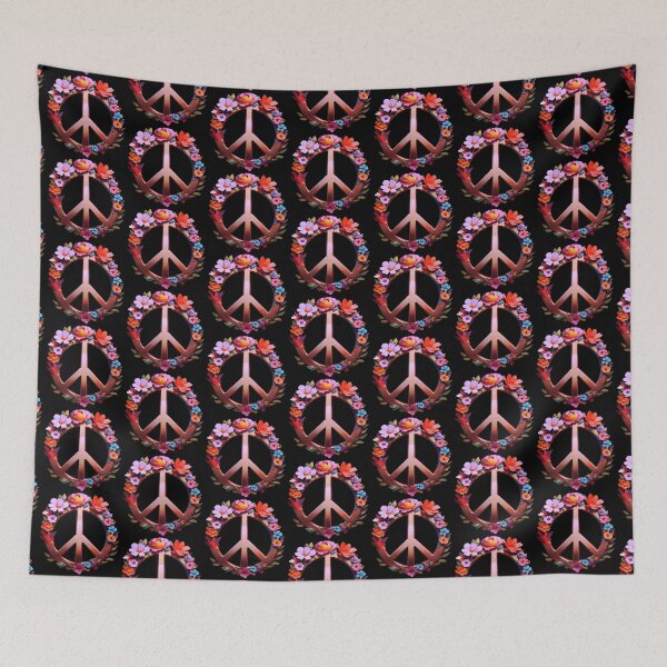 Item preview, Copper peace sign with flowers  designed and sold by Flowersonstuff.