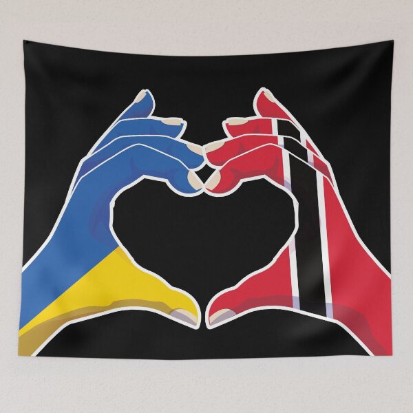 Item preview, Trinidad Tobago Ukraine Ukrainian Love Heart Peace designed and sold by FlagX.