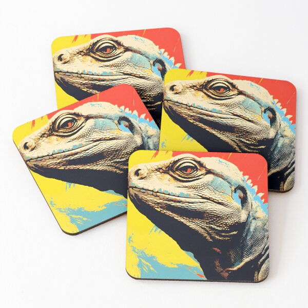 Item preview, komodo dragon portrait. animal colorful. Animal throw pillow.  designed and sold by formform.