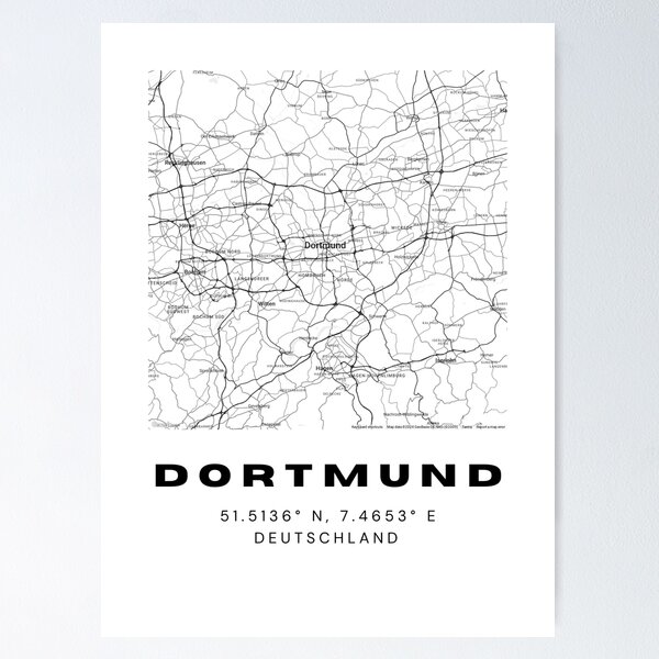 Item preview, Dortmund Coordinates - Stylish Map Print designed and sold by RM-Journey.