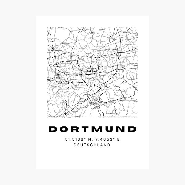 Item preview, Dortmund Coordinates - Stylish Map Print designed and sold by RM-Journey.