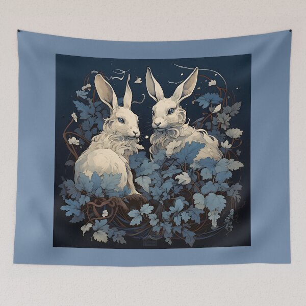 Item preview, Stunning White Hare Couple - Vintage Animals Collection designed and sold by RuralChicbyO.