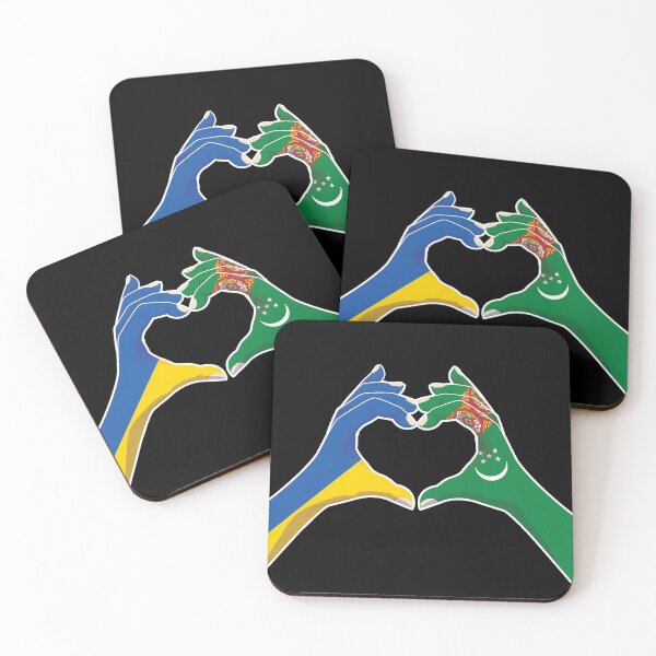 Item preview, Turkmenistan Turkmenian Ukraine Ukrainian Love Heart Peace designed and sold by FlagX.