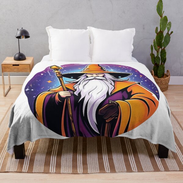 Item preview, White-bearded wizard in the mystical starry night designed and sold by Ink-Kreativ.