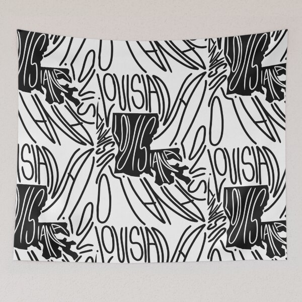 Item preview, Louisiana State - LA Map and Flag - Black and White - Typography USA America State Louisianians designed and sold by Ranggasme.