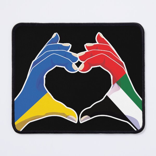 Item preview, United Arab Emirates Emirati Ukraine Ukrainian Love Heart Peace designed and sold by FlagX.