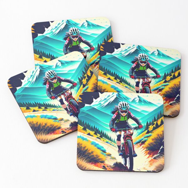 Item preview, Trailblazing Velocity: Fearless Woman Conquering Downhill Descent on Mountain Bike designed and sold by GrizzlyCollective.