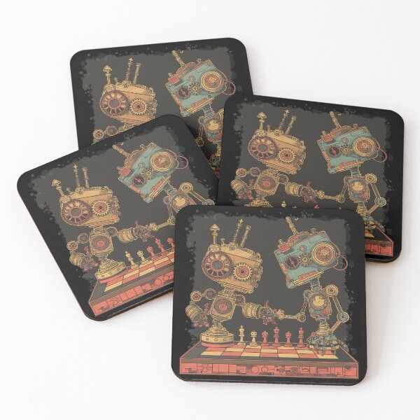 Item preview, Steampunk robots playing chess designed and sold by jo3yk.