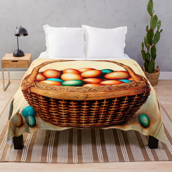 Item preview, Easter basket with colorful eggs in the style of an old postcard. Vintage festive design in a nostalgic antique style. designed and sold by LanaGustavsson.