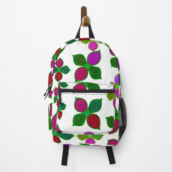 Item preview, Stained Glass Colorful Red, Green, and Purple Flowers - Hand-drawn designed and sold by Victoria Rose.