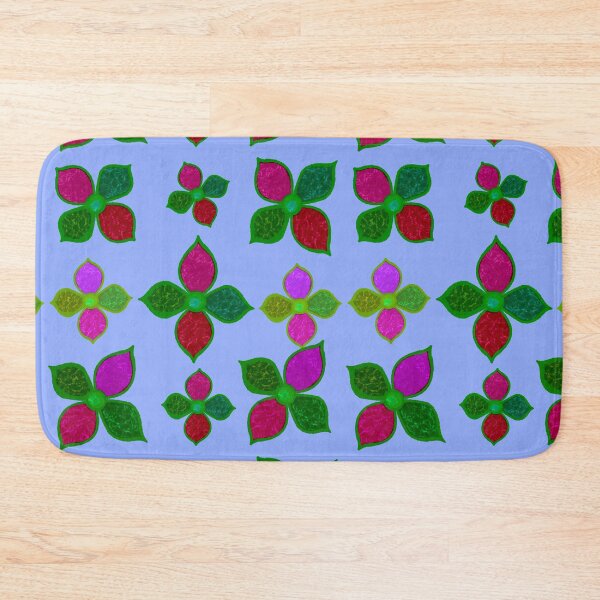Item preview, Stained Glass Colorful Red, Green, and Purple Flowers - Hand-drawn designed and sold by Victoria Rose.