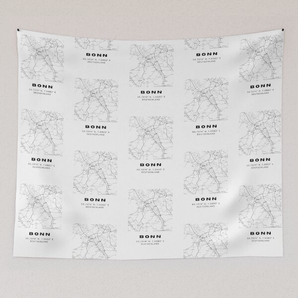 Item preview, Bonn Coordinates - Modern Map Art designed and sold by RM-Journey.
