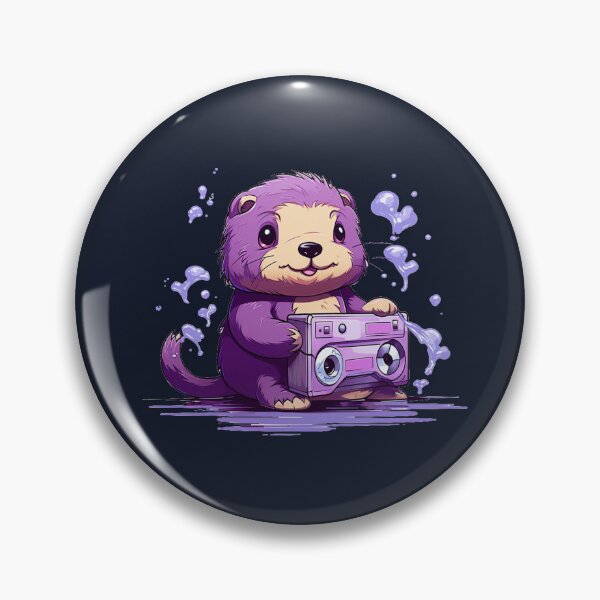 Item preview, Cute sea otter listen music on the Purple tape cassette  designed and sold by MilkyBerryShop.