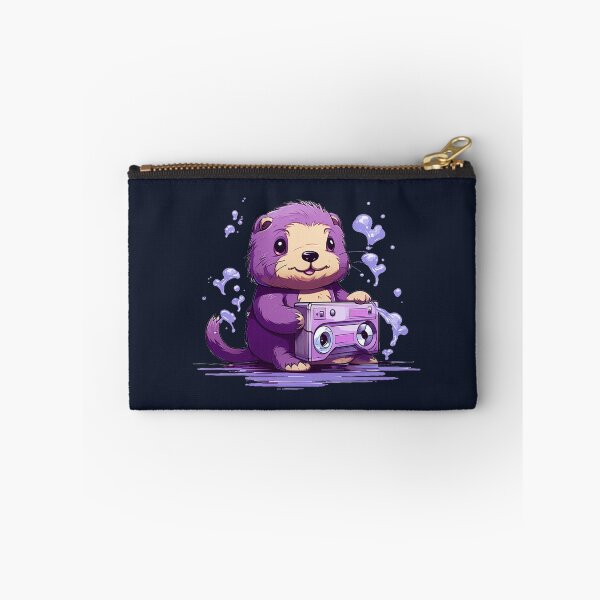 Item preview, Cute sea otter listen music on the Purple tape cassette  designed and sold by MilkyBerryShop.
